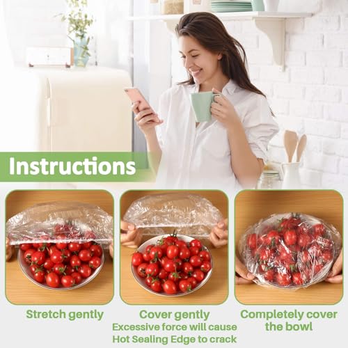 MAQIHAN 200 Bowl Covers Bread Proofing - Extra Large Plastic Wrap for Food - size: Large