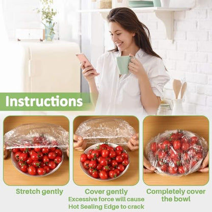 MAQIHAN 200 Bowl Covers Bread Proofing - Extra Large Plastic Wrap for Food - size: Large