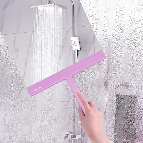 Silicone Rubber Blade Shower Squeegee 9" in Width Window & Car Squeegee - Pink - color: Pink, size: 9 Inch