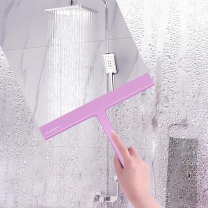 Silicone Rubber Blade Shower Squeegee 9" in Width Window & Car Squeegee - Pink - color: Pink, size: 9 Inch