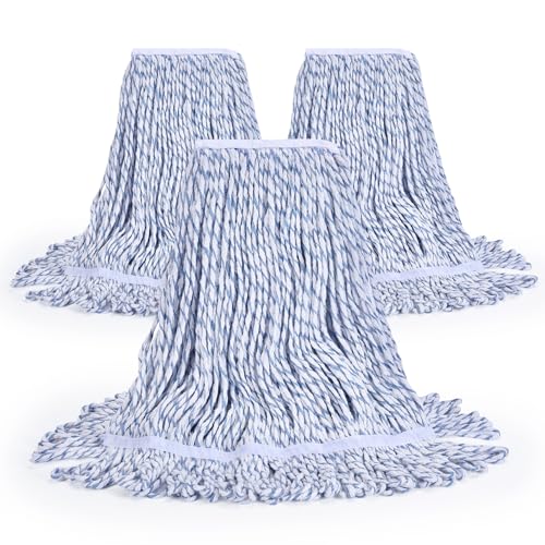 Matthew Cleaning Rayon Finish Mop Head Replacement, Commercial Mops for Floor Cleaning and Finishing, 4-Ply Premium Synthetic Yarn for Optimal Absorbency and Release, 24 oz X-Large, 3 Pack - size: 3 Pack-X-Large
