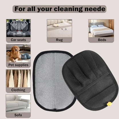 2Pcs Pet Hair Removal Glove with Electrostatic Technology, Pet Hair Gloves for Dogs and Cats, Washable Pet Hair Remover Tool for Sofas, Carpets, Car Seats and Bedding - color: 2pcs black
