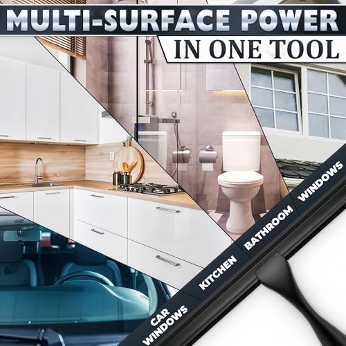 Stainless Steel Shower Squeegee, Glass, Silicone, 12 Inch (Black) - color: Black, size: 12 Inch