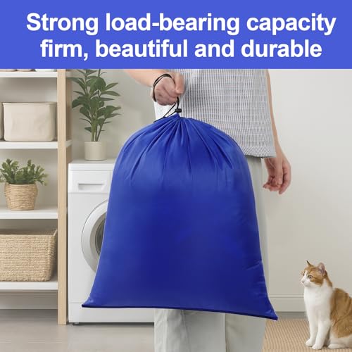 OTraki Medium Laundry Bag 20x24 Inch Drawstring Travel Laundry Bags Durable Dirty Clothes Organizer Machine Washable Delicates Lingerie Wash Bags Drying do not exceed 176℉ Blue - size: 20x24 inch