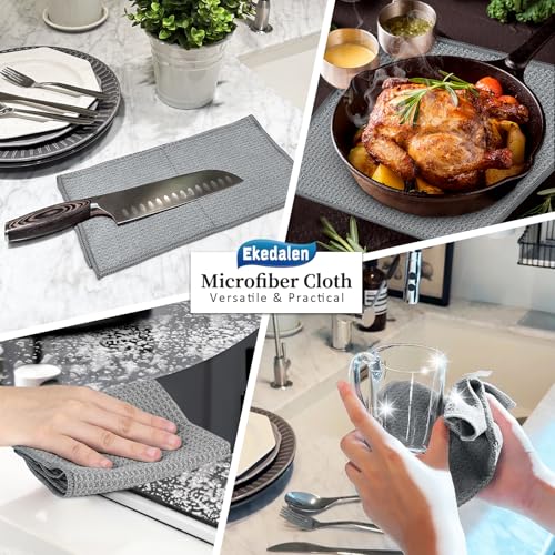 Ekedalen Microfiber Cleaning Cloth Lint Free Glass Polish, Grey - color: Grey