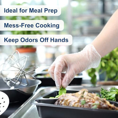 Vinyl Disposable Gloves, Latex Free, Powder Free, Food Safe for Meal Prep, Cooking, Cleaning, Hair Dye - color: Clear, size: 1000 - Medium