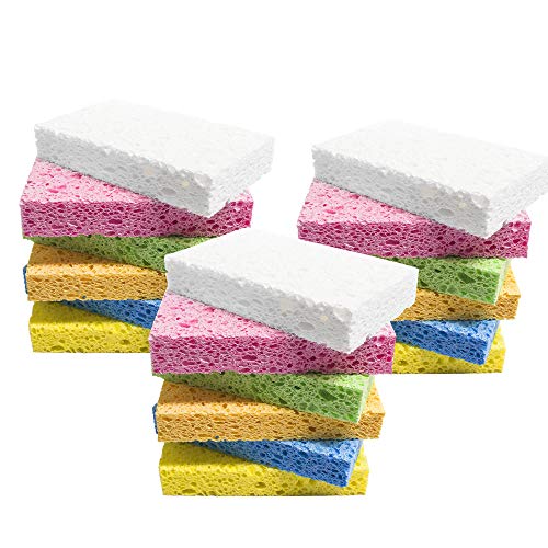ARCLIBER 18 Pack Colorful Cellulose Sponges Non-Scratch for Kitchen Car - color: Multicolor, size: 18 Count (Pack of 1)