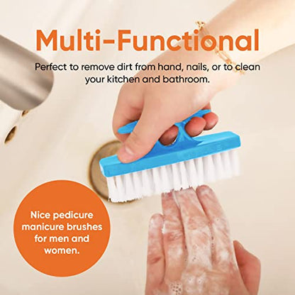 Nail Brush for Cleaning Fingernails, Nail Scrubber Brush, Toe Foot Hands Fingernail Brush Cleaner- Small Scrub Brush- All-Purpose Stiff Cleaning Brush (3 Pack, Blue) - color: Blue, size: 3 Pack