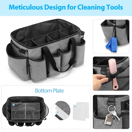 HODRANT Extra-Large Cleaning Caddy with Handles & Multi Pockets - color: Gray