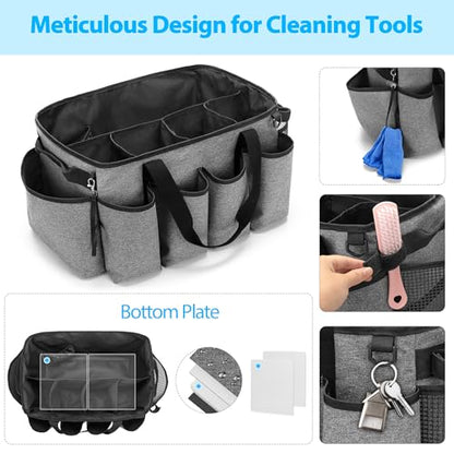 HODRANT Extra-Large Cleaning Caddy with Handles & Multi Pockets - color: Gray