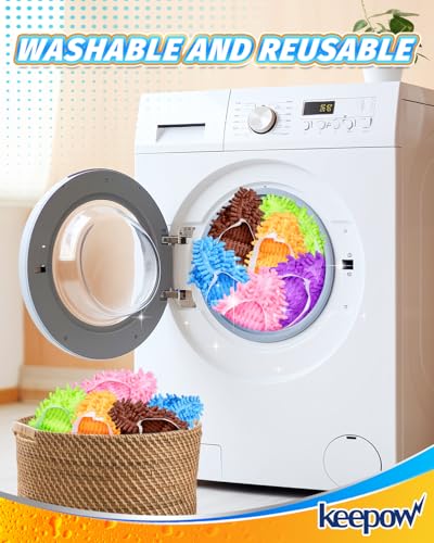 Mop Slippers Shoes 8 Pairs Microfiber Cleaning Slippers for Floor Cleaning - color: 8 Pairs