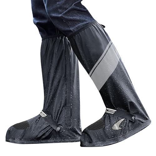 Waterproof Shoe Covers Motorcycle Rain Shoe Cover Reusable Rain Boot Rainproof Shoes Cover for Men and Women - size: Large