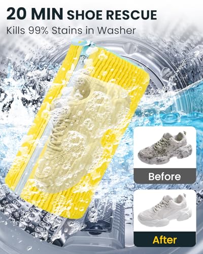 Shoe Washing Machine Bag: 2 Pack Reusable Shoes Cleaning Bags, Light Yellow - color: LightYellow