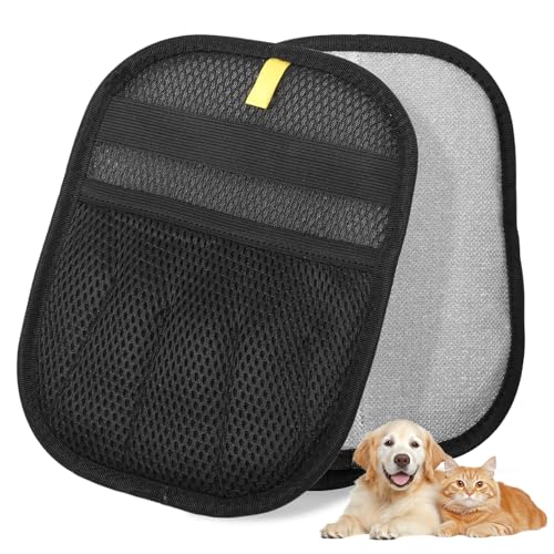 Pet Hair Removal Glove – Reusable Electrostatic Mitt for Dog Cat Hair, Magic Brush for Furniture, Couch, Carpet, Clothing, Car Seat – How to Use: Rub Back & Forth to Create Static – 1 Pack - color: Blac&1 Pack