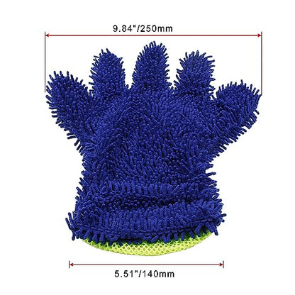 BokWin 2-Pack Car Wash Mitt, Blue - color: Blue
