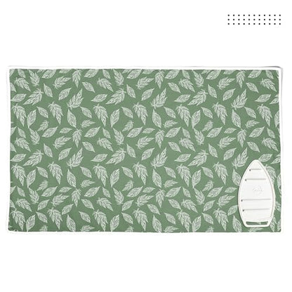 Encasa XO Ironing Mat, Heat Resistant Pad 48"x28" Big Leaves Green - color: Big Leaves Green, size: Large