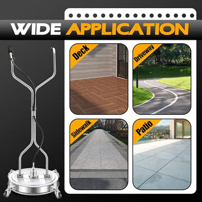 LidoDola 20'' Pressure Washer Surface Cleaner, Power Washer Accessory - size: 20 Inch Silver 1