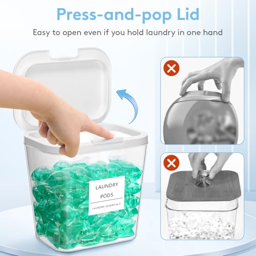 Lifewit Laundry Pods Container with Pop-up Lid, 0.72gal, 2 Pcs - style: 0.72gal