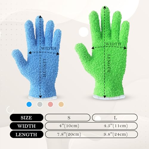 Evridwear Microfiber Dusting Gloves for Plants & Blinds - color: Blue 1 Pair, size: Small/Medium (Pack of 1)