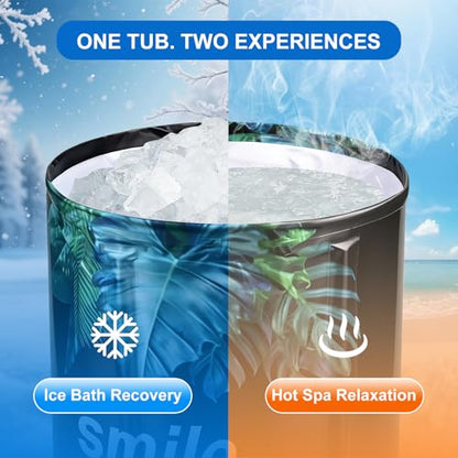 Portable Foldable Bathtub, Collapsible Adult Travel Bath Tub for Camping, Home & Spa, Space-Saving Storage, Durable PVC Material (Leaf, 27inch) - color: Leaf