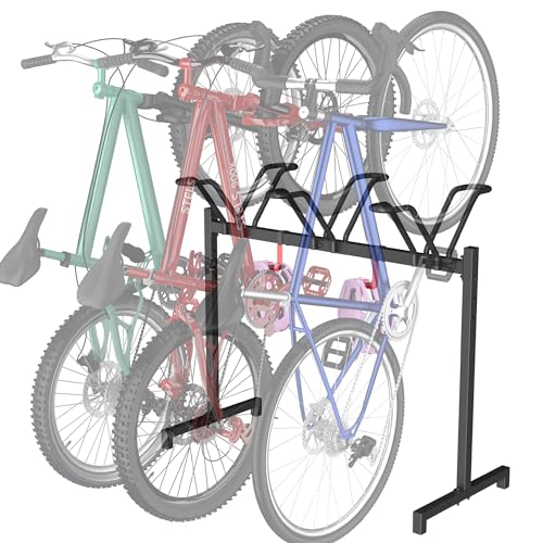Sttoraboks 3-Bike Floor Stand, Adjustable Garage Bike Storage Rack - size: 3 Bikes