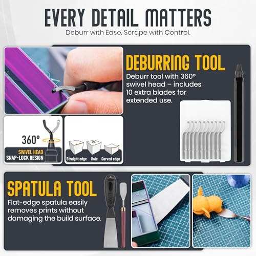 64 Pcs 3D Printer Tools Kit - 3D Printing Accessories with Nozzle Cleaning Needle Set - Scraper - Micro Cutter - Deburring Tool - Knife Set - Flat File and Brushes - Portable Storage Tool Bag Case - color: 64PCS