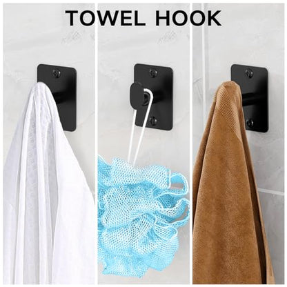 KLJKPA 20-Piece Bathroom Accessories Set, 24 inch Towel Bar - color: Black, size: 20 Piece