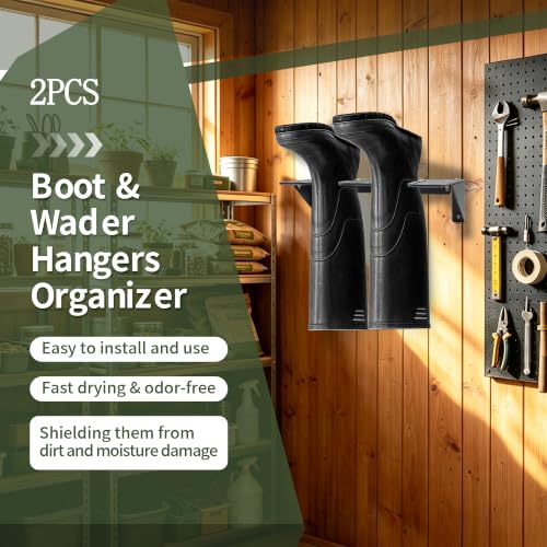 Wader Hangers Durable Coated Steel Wall Mounted Boot Rack - size: 2PCS