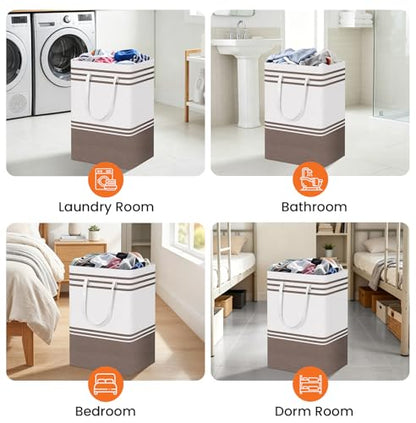 TranquilRelax 3-Pack Laundry Basket, Laundry Hamper, Khaki-75L - color: Khaki, size: 75L