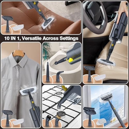 10-in-1 Steam Cleaner, Detachable Handheld Steam Mop for Multi-Surface - color: Gray