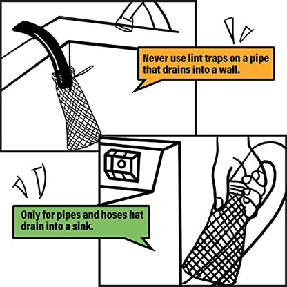 Shappy 24 Pack Washing Machine Lint Traps with Cable Ties (White) - color: White
