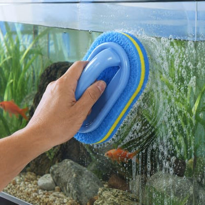 Bath Cleaning Brush, Grip Handle Scrubber for Tile & Sink, Blue - color: Blue