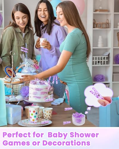 60Pcs Mini Clothespins for Baby Shower Games, Purple Clothes Pins 1.4 Inch - color: Purple Transparent