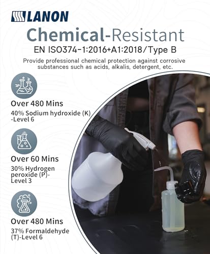 LANON Black Food Safe Disposable Nitrile Gloves,Cooking Gloves,Large - color: Phantom Black, size: Large (Pack of 100)