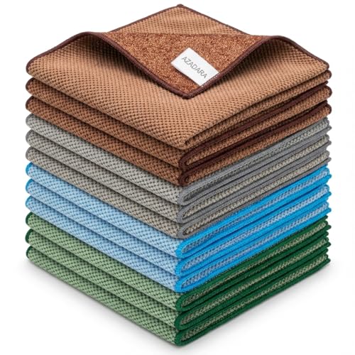 Dual-Sided Microfiber Cleaning Cloths, 11.81" x 11.81", 12 Pack - size: 11.81 inches