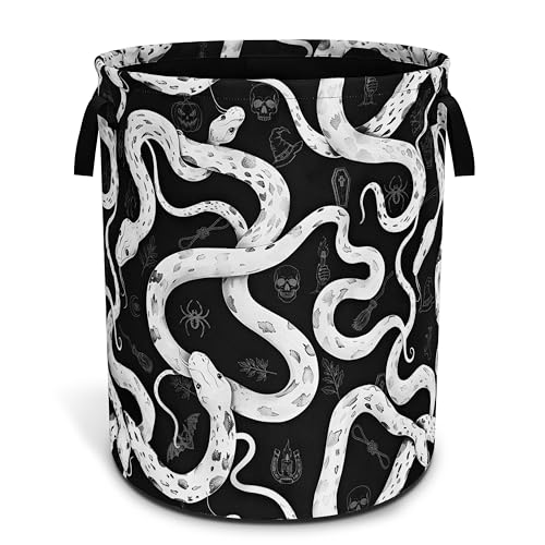 Snake Crawling Laundry Basket Foldable Oxford Cloth Hamper 18.9 x 16.5 Inch - color: Snake Crawling