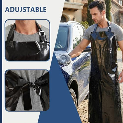 Nanxson TPU Waterproof Apron Lightweight Work Apron with Adjustable Buckle - color: Black