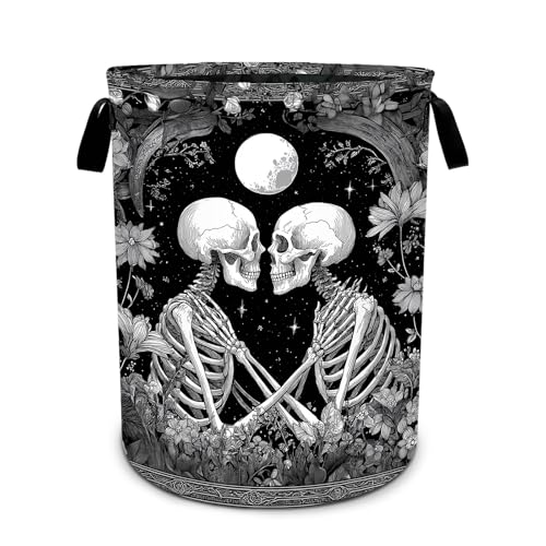 Skull Laundry Basket Waterproof Laundry Hamper Foldable Laundry Bag with Handles for Bedroom, Bathroom, Office, Clothes Storage - color: Skull