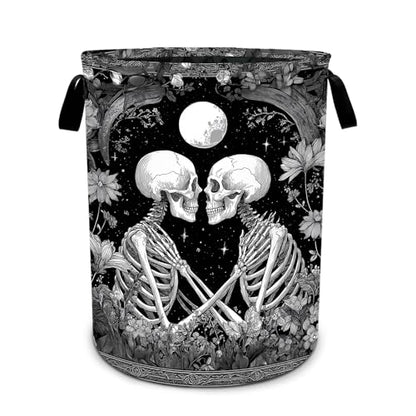 Skull Laundry Basket Waterproof Laundry Hamper Foldable Laundry Bag with Handles for Bedroom, Bathroom, Office, Clothes Storage - color: Skull