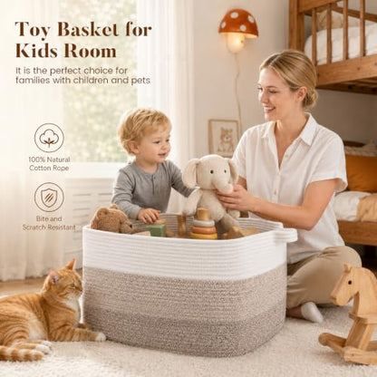 65L Large Woven Blanket Basket for Living Room, 19.7"x15.7"x11.8" - color: Gradient Yellow, size: 19.7"x15.7"x11.8"