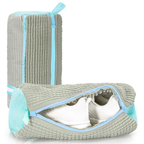 Shoe Washing Machine Bag 2-Pack, Reusable Heavy Duty Laundry Bag - 360° Deep Clean for Sneakers, Tennis Shoes in Washer & Dryer, Prevents Deformation, Grey - color: Grey