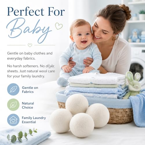 Wool Dryer Balls 4 Pack XL,Laundry Dryer Balls