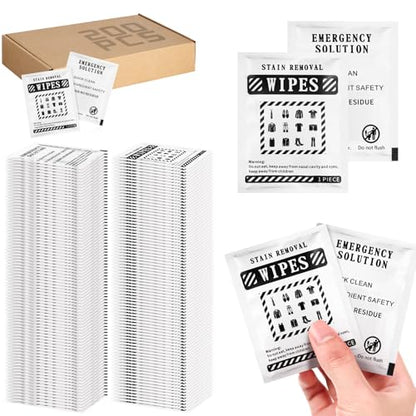 Timgle 200 Pcs Instant Stain Remover Wipes, Individually Wrapped,Black - color: Black