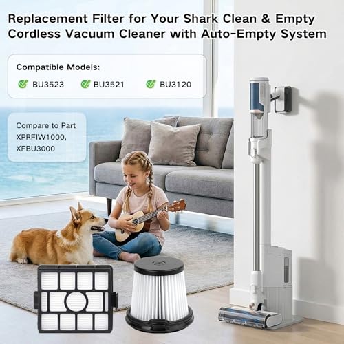 Filter Replacement for Shark BU3523, BU3521, BU3120 Cordless Stick Vacuum - color: BU3523 Black
