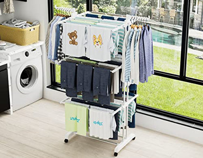 HOMIDEC Clothes Drying Rack, 4-Tier(67.7" H) Foldable Drying Rack Clothing - color: White