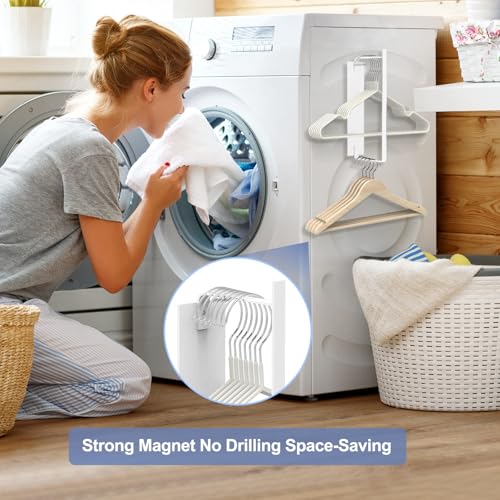 Magnetic Hanger Holder for Laundry Room, 1-Pack, White - color: White
