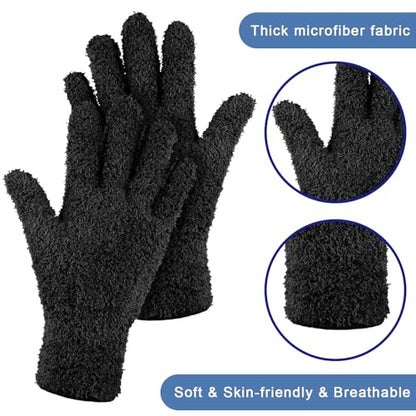 Geyoga 12 Pairs Microfiber Dusting Gloves Household Dust Cleaning Glove Washable Plant Dusting Glove Mittens Gloves - size: Medium
