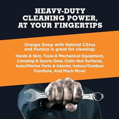 GOOP Orange Liquid with Pumice Multi-Purpose Waterless Hand Cleaner - 16 oz Flip-Top Bottle (Pack of 2) - size: 16 Fl Oz (Pack of 2)