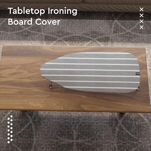Encasa XO Ironing Board Cover and Pad, Thick Felt 28"x12" - color: Roma Grey Stripes, size: Mini