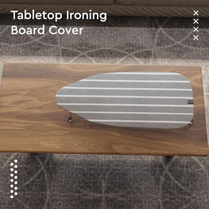 Encasa XO Ironing Board Cover and Pad, Thick Felt 28"x12" - color: Roma Grey Stripes, size: Mini